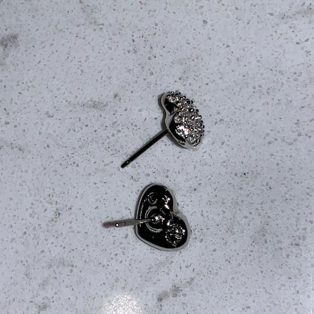 Swarovski Heart Silver Swarovski Crystals Earrings - Picture 4 of 5
